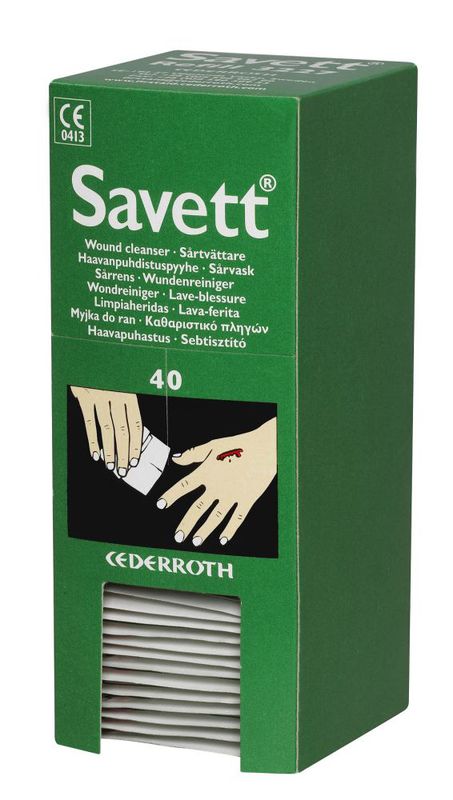 [3227] Cederroth Savett Haavapyyhe 40kpl/pkt