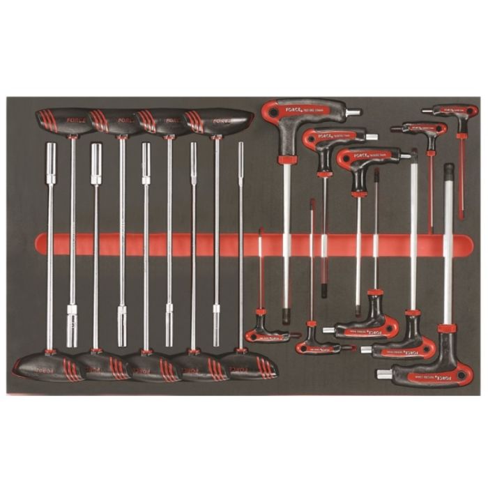 [2195] Force Foam 6-Slot wrench 2-12mm, T-Handle socket wrench 5-19mm