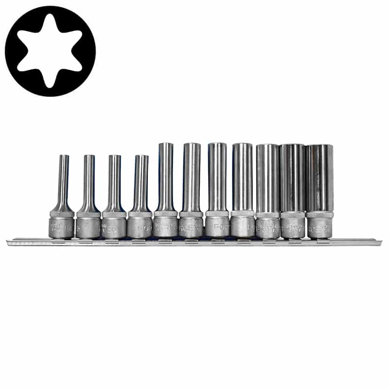[3112] Force Socket rail 3/8", E4 - E18, Long, 11 parts