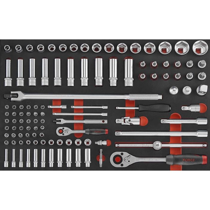 [41085] Force Foam Socket set 1/4" and 1/2", 108 pieces