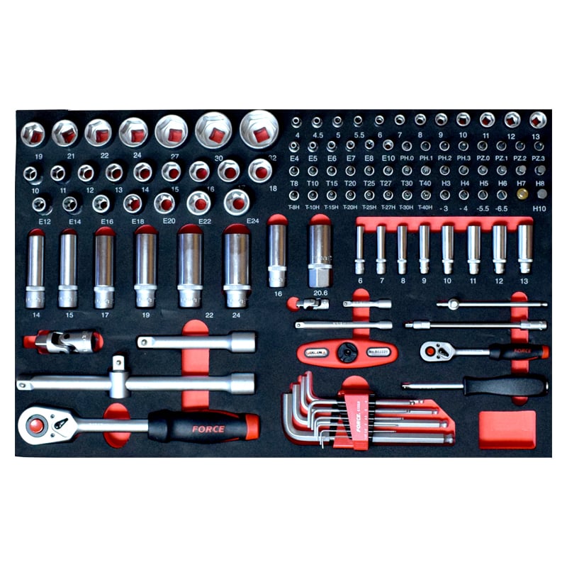 [41161] Force Foam Tool set 1/4" and 1/2", 116 parts