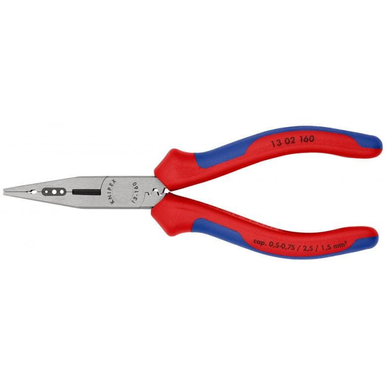 [1302-160] Knipex Linjapihti+Kuorinta 160mm, 0.5-0.75/1.5/25mm², 2-K kahva