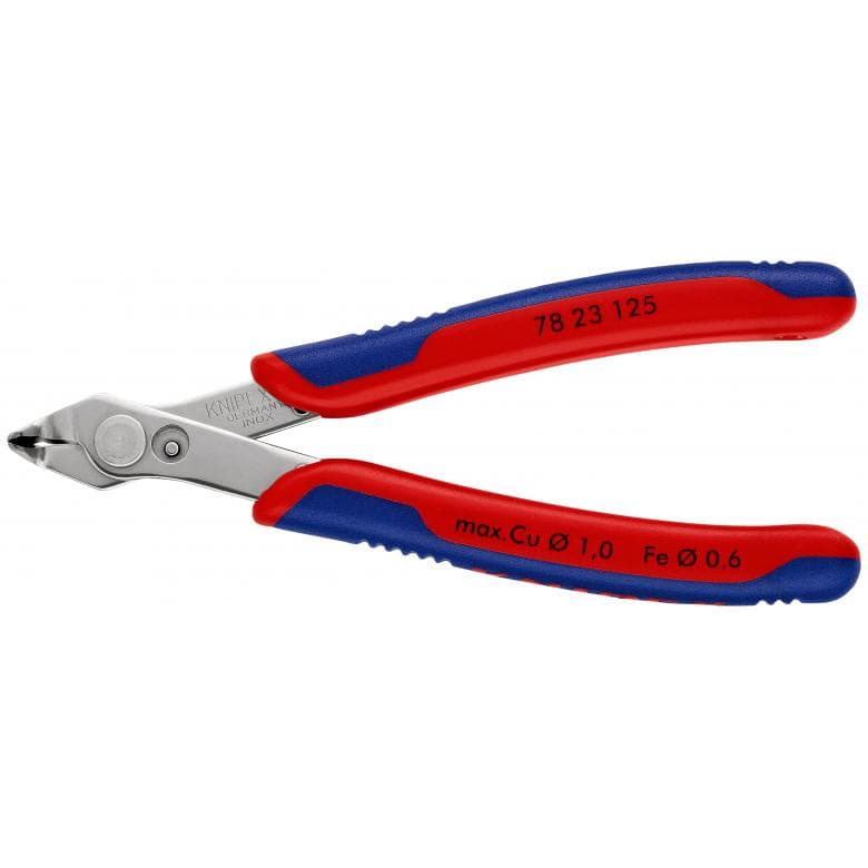 [7823-125] Knipex Sivuleikkuri, Elektroniikka 125mm, 60°, Inox, Ilman viistettä