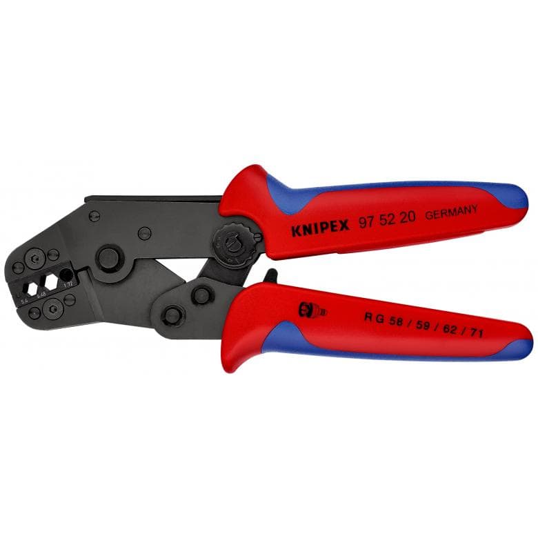 [9752-20] Knipex Crimping pliers for KOAX, BNC and TNC connectors RG 58; 59; 62; 71; 223