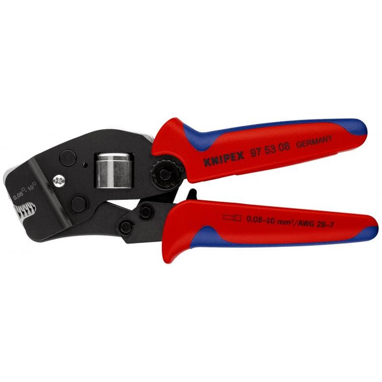 [9753-08] Knipex Crimping pliers, Terminal sleeves 0.08-10mm² AWG28-7