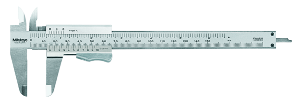 [531-122] Mitutoyo Työntömitta 150mm / 6", Liipasinlukitus, Asteikko 0.05mm - 1/128"
