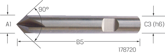 [178720-12.0] Premus HM Viistejyrsin 90° 4L DIN6527 12 mm