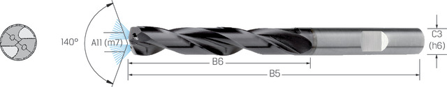 [102657-7.00] Pretec HM-Kanavapora 7,0mm 5xD TiAlN DIN6537