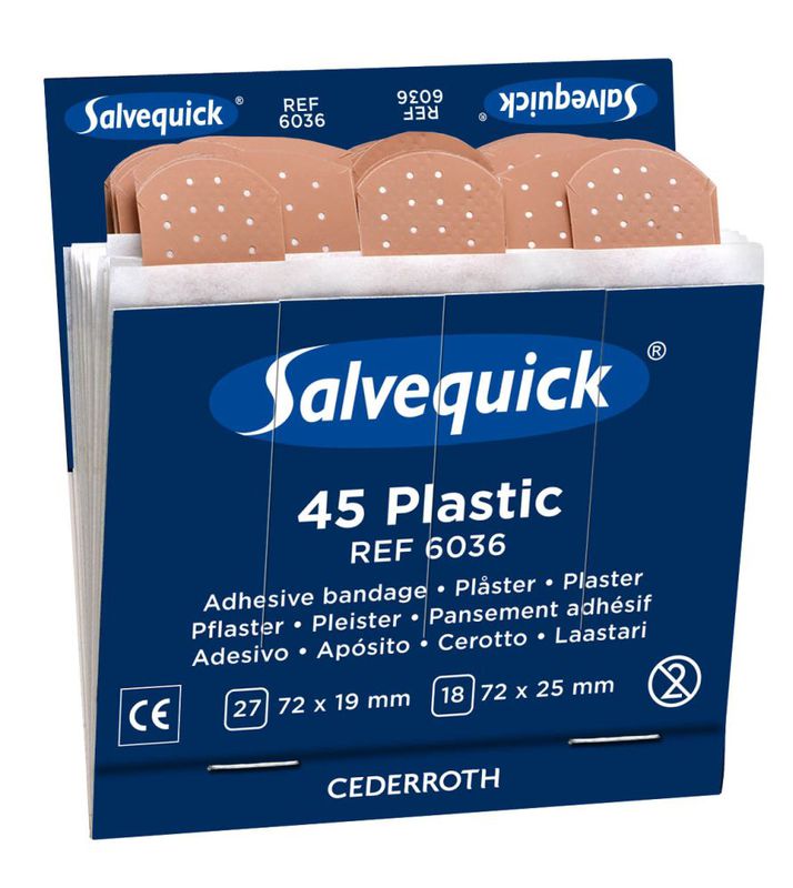 [6036] Salvequick Muovilaastari 6 x 45kpl