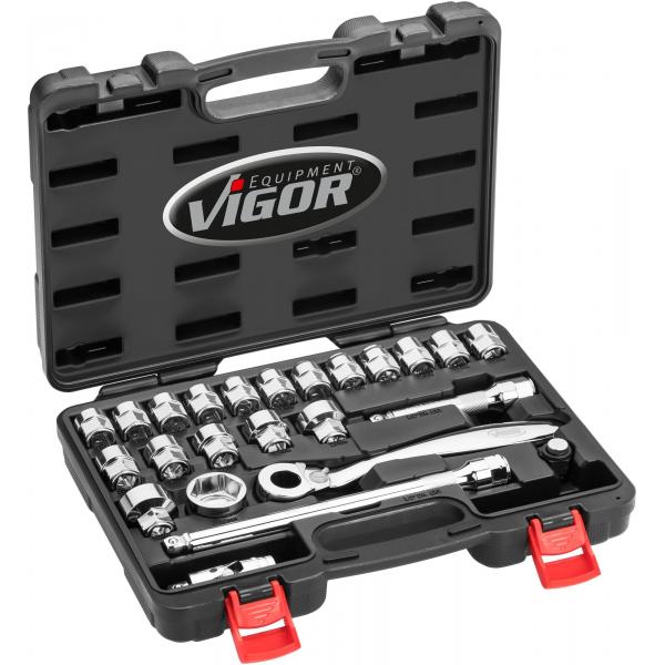 [V7202] Vigor Socket set 1/2", 8-32mm, Low model