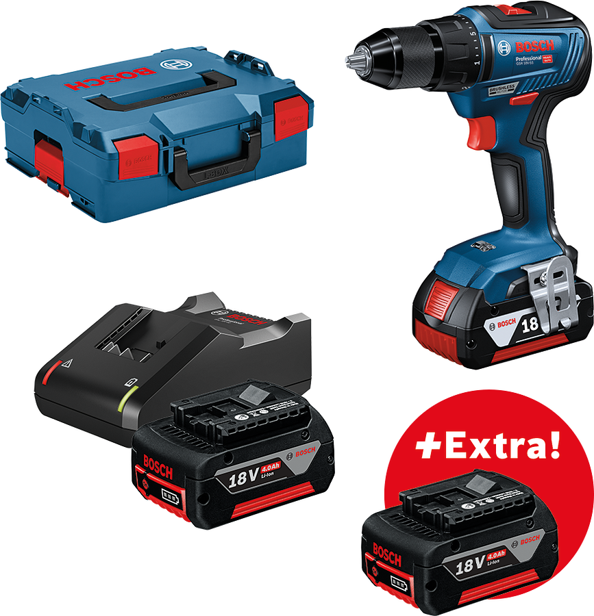 [0615990L8B] Bosch Drill GSR 18V-55 3X4,0AH L-Boxx