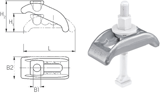 AMF Kiinnitysrauta 6313K 22 (M20) 66x140