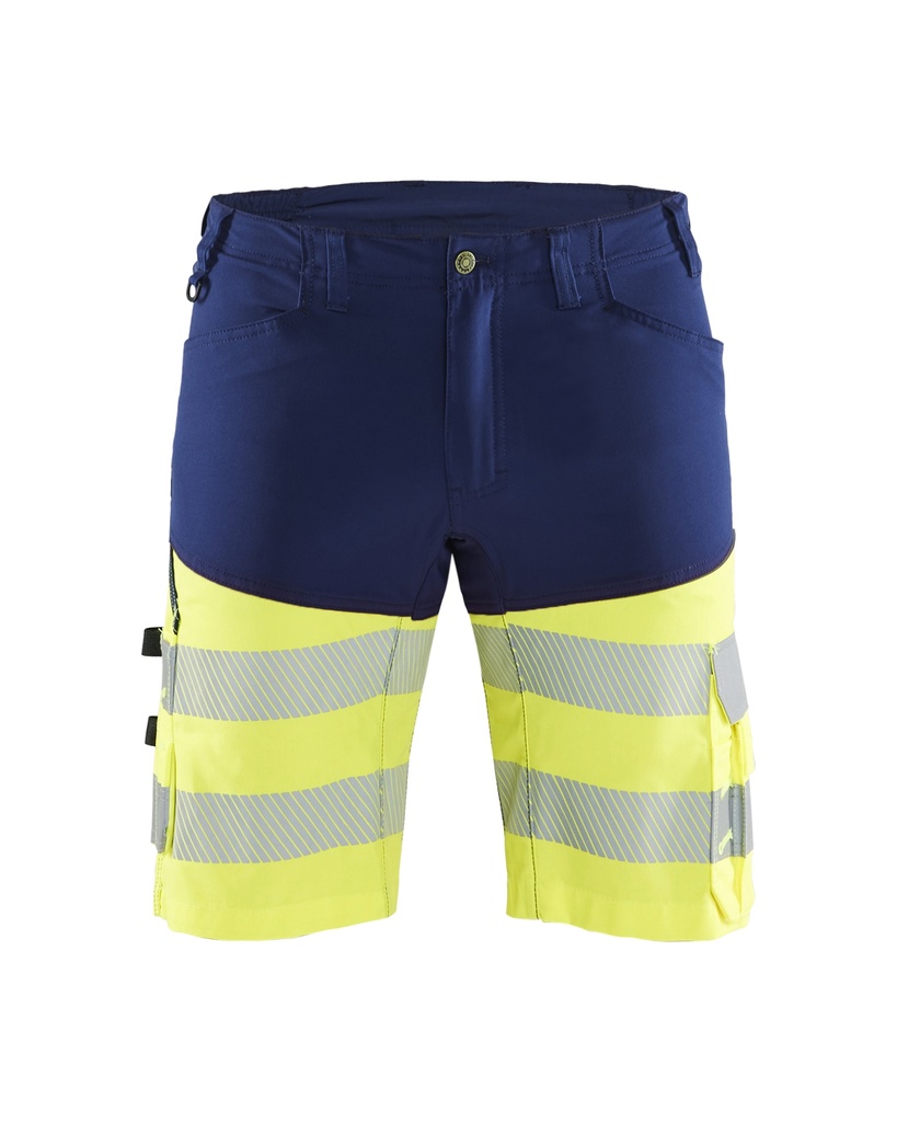 [154118118933 C44] Blåkläder 1541 Highvis shorts stretch (Marine Blue/Reflective Yellow, C44)