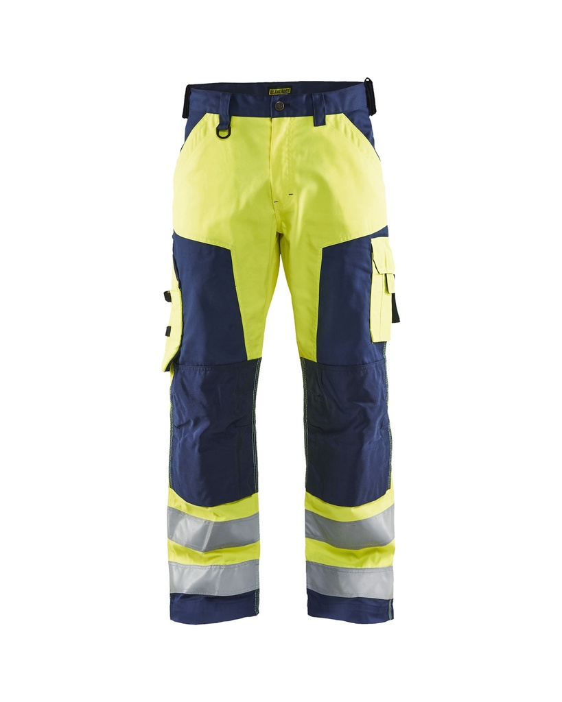 [156618113389 C44] Blåkläder 1566 Highvis pants (Reflective Yellow/Marine Blue, C44)