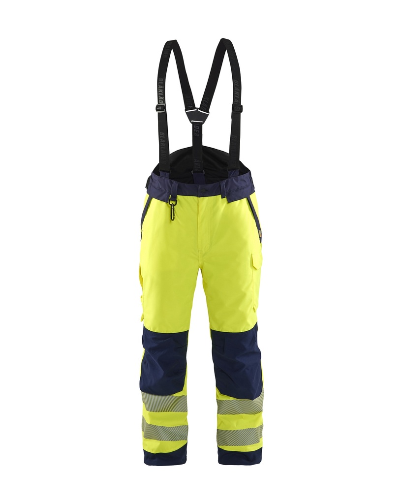[187519773389 XS] Blåkläder 1875 Highvis winter pants (Reflective Yellow/Marine Blue, XS)