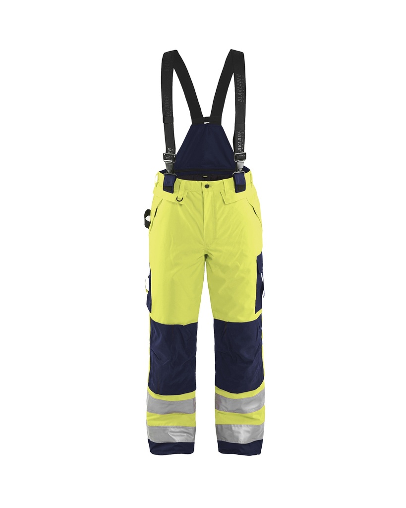 [188519773389 C44] Blåkläder 1885 Highvis talvihousut henkseleillä (Huomio keltainen/Mariininsininen, C44)
