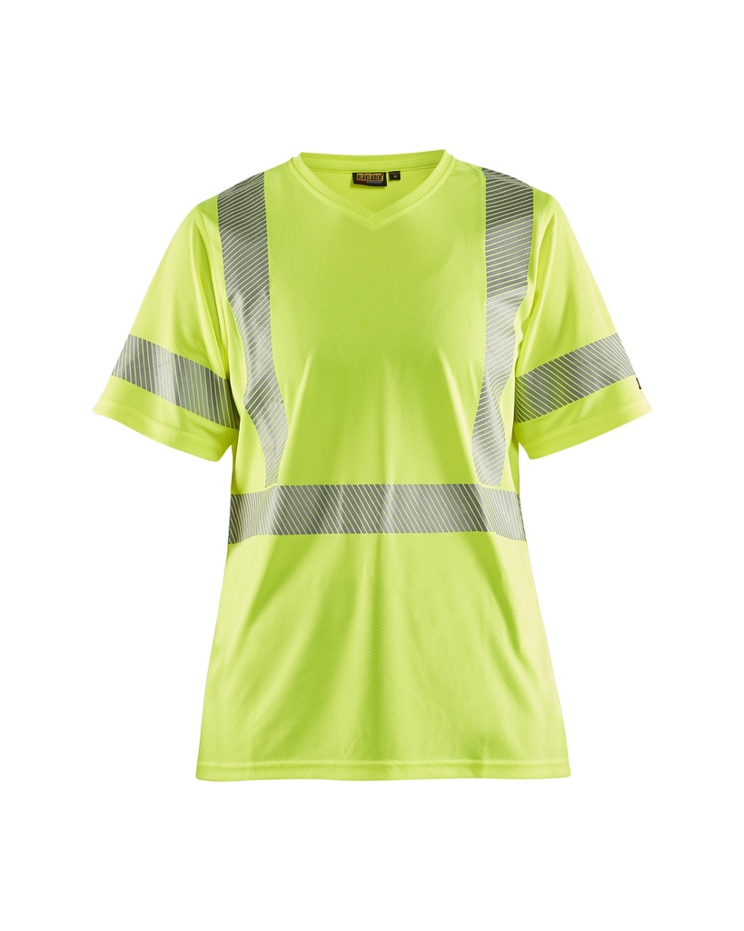 [333610133300 XS] Blåkläder 3336 Naisten highvis t-paita, UV-suoja (Huomio keltainen, XS)