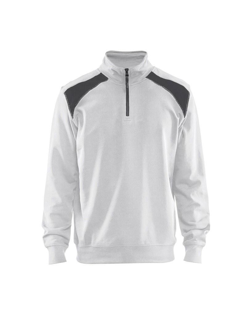 [335311581098 XS] Blåkläder 3353 College, short zipper (White/Dark Gray  , XS)