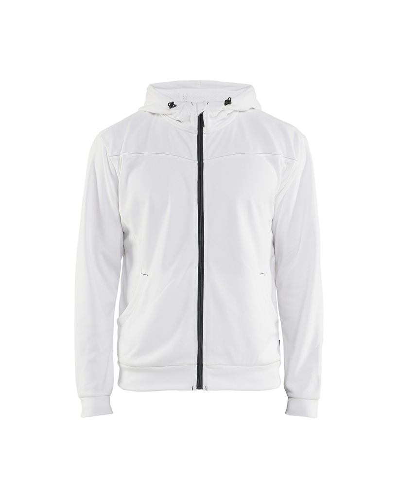 [336325261098 XS] Blåkläder 3363 Hoodie with zipper (White/Dark Gray  , XS)