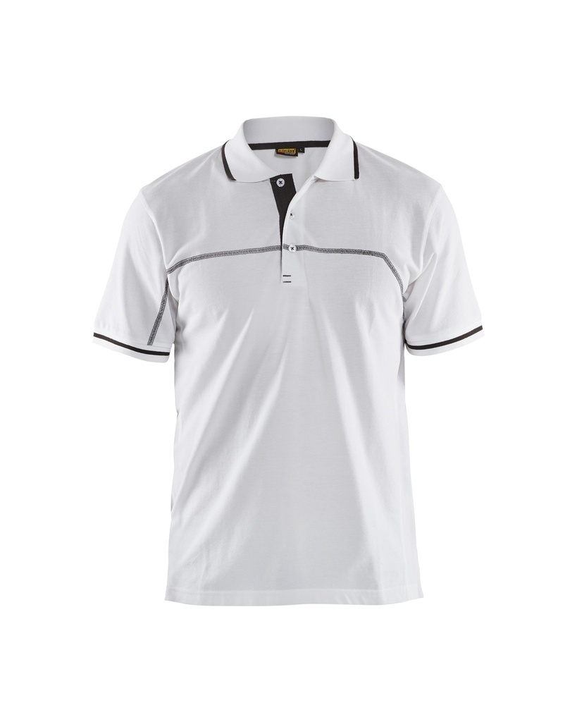 [338910501098 XS] Blåkläder 3389 Polo shirt (White/Dark Gray  , XS)
