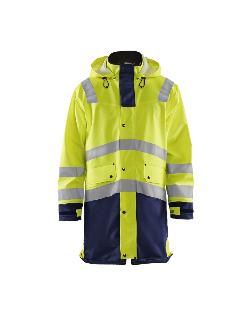 [432620053389 XS] Blåkläder 4326 Highvis sadetakki, TASO 3 (Huomio keltainen/Mariininsininen, XS)