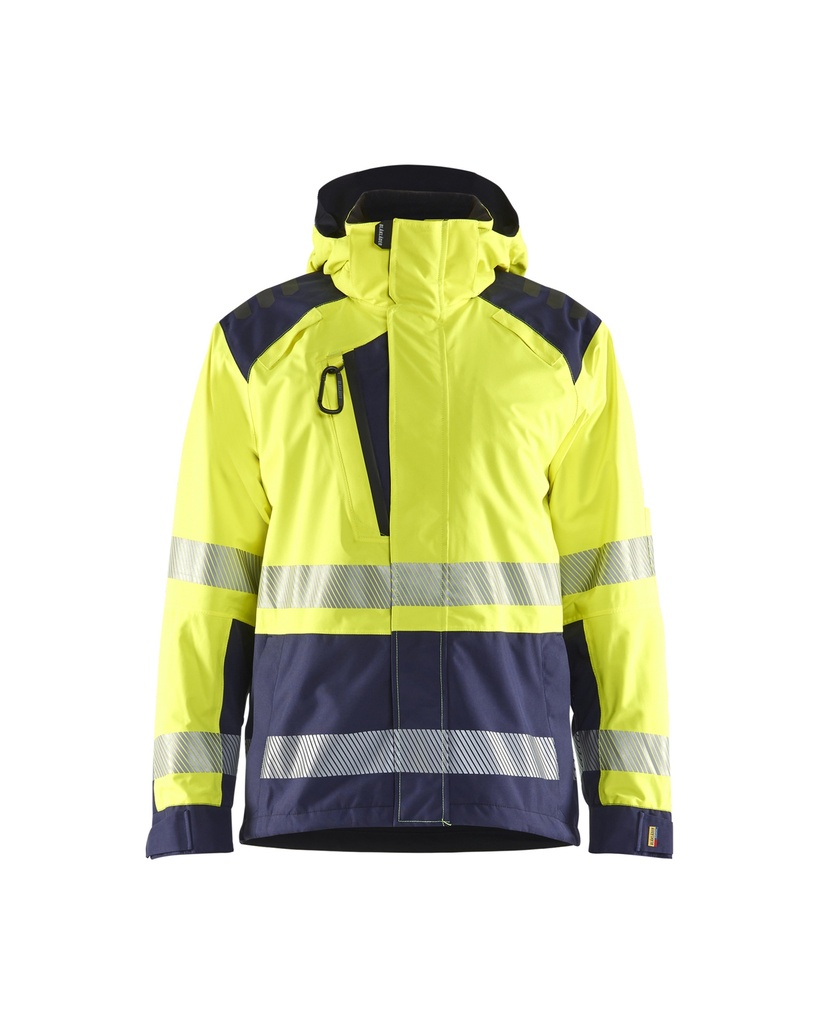 [443519873389 XS] Blåkläder 4435 Highvis shell jacket (Reflective Yellow/Marine Blue, XS)