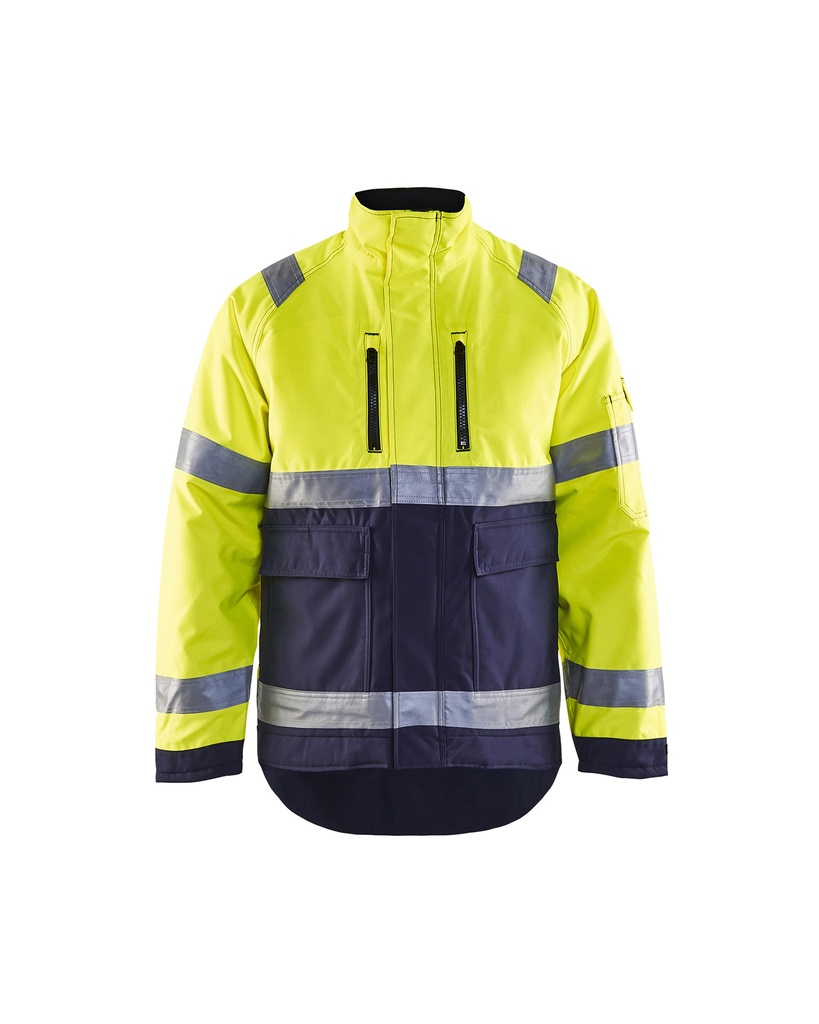 [482719773389 XXS] Blåkläder 4827 Highvis talvitakki (Huomio keltainen/Mariininsininen, 2XS)