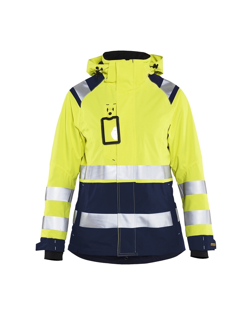 [490419873389 XS] Blåkläder 4904 Naisten highvis kuoritakki (Huomio keltainen/Mariininsininen, XS)