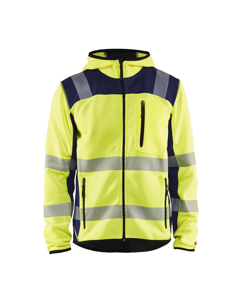 [492321203389 XS] Blåkläder 4923 Highvis takki neulottu (Huomio keltainen/Mariininsininen, XS)