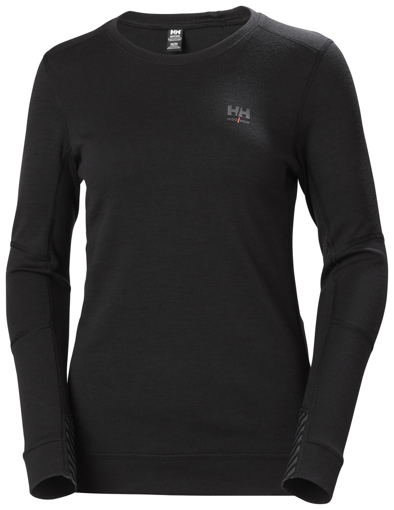 [75209_990-XS] Helly Hansen 75209 HH Lifa Naisten Merinovilla Crewneck (Musta, XS)