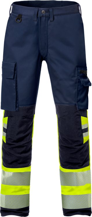 [127731-171-C44] Fristads 127731 High vis Stretch housut lk 1 2705 PLU (Neonkeltainen/Tummansininen, C44)