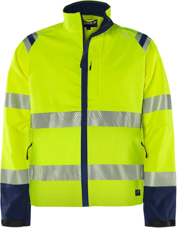 [134246-171-XS] Fristads 134246 High vis Green stretch takki lk 3 4647 GSTP (Neonkeltainen/Tummansininen, XS)
