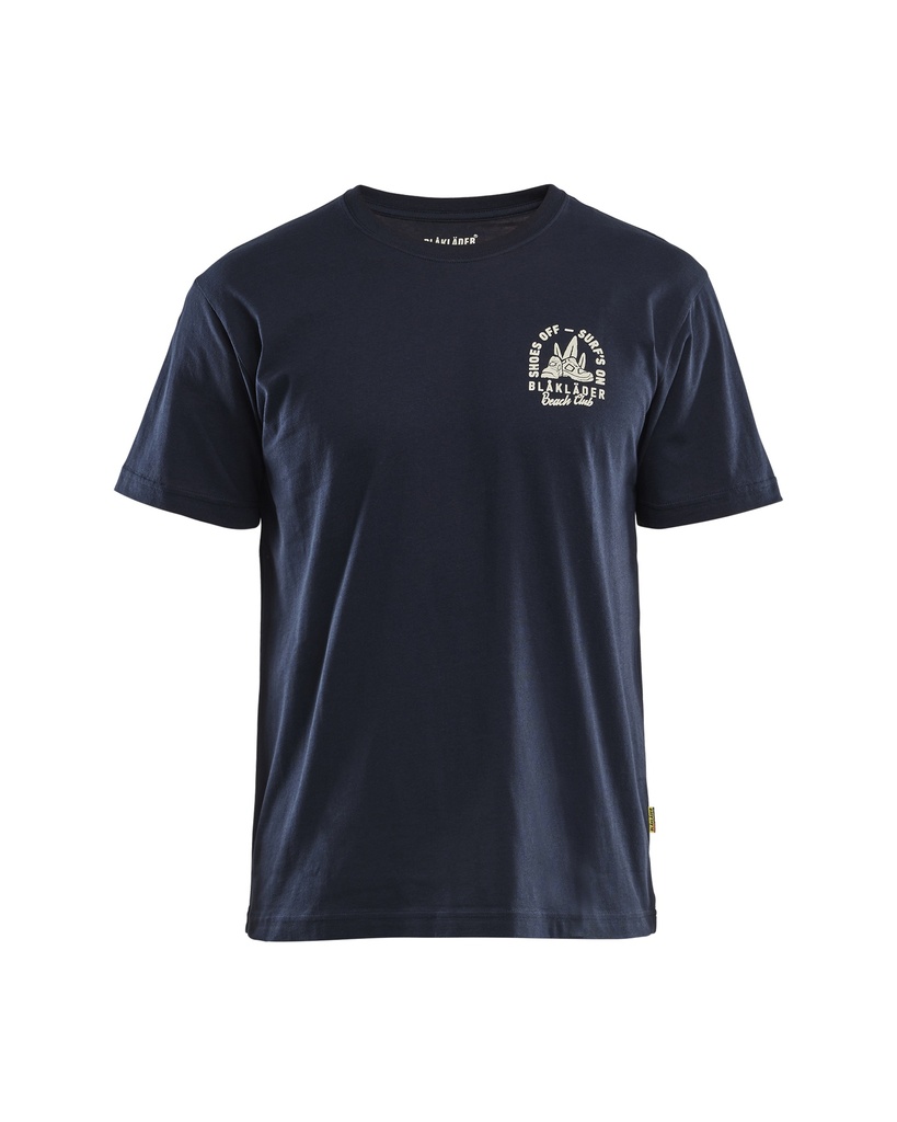 [941910428600 XS] Blåkläder 9419 T-paita Blåkläder Beach Club (Tumma Mariininsininen, XS)