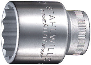 [50-8 - 03010008] Stahlwille Hylsy 1/2", 12-Kulmainen, Metrit (8.0)