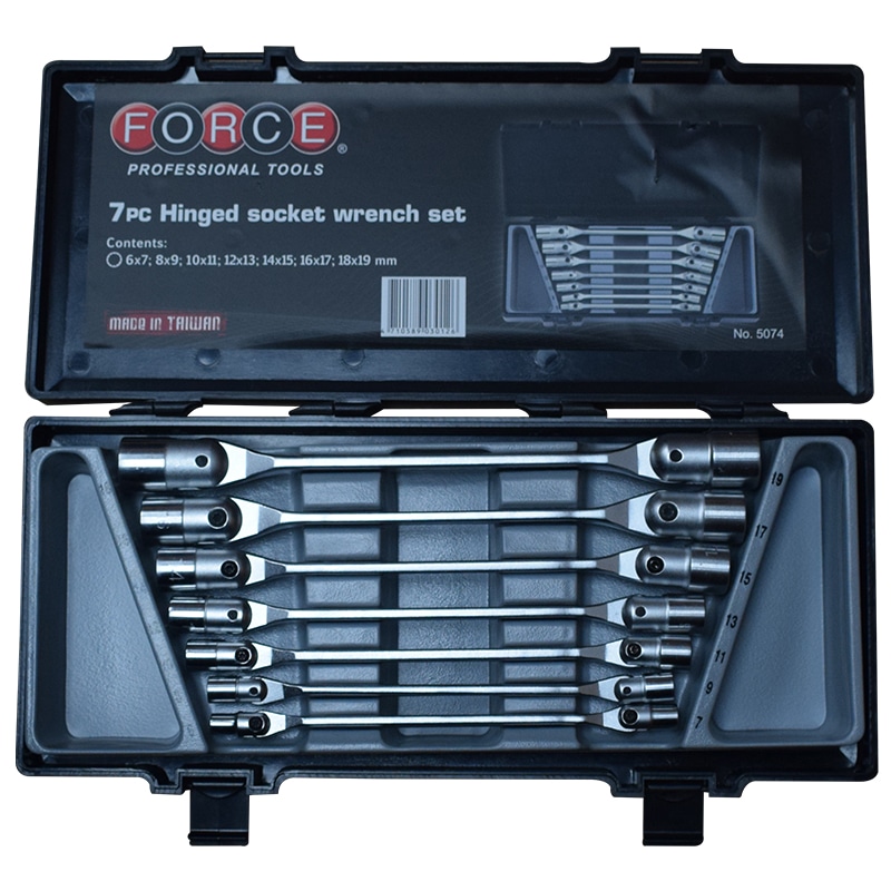 [5074] Force socket wrench set 6 - 19 mm, 7 parts