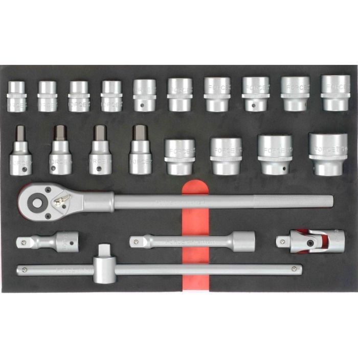 [6232] Force Foam Hylsysarja 3/4", 19-46mm, 23-osaa