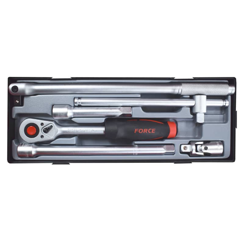 [T40612] Force Ratchet Wrench+Extensions+Knuckle/T-Wrench 1/2"
