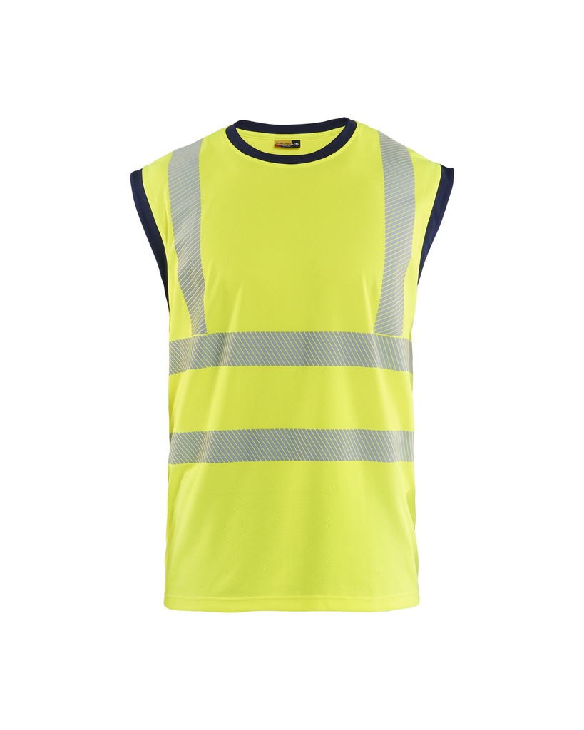 [357510133389 S/M] Blåkläder 3575 Highvis Hihaton Paita (Huomio keltainen/Mariininsininen, S/M)