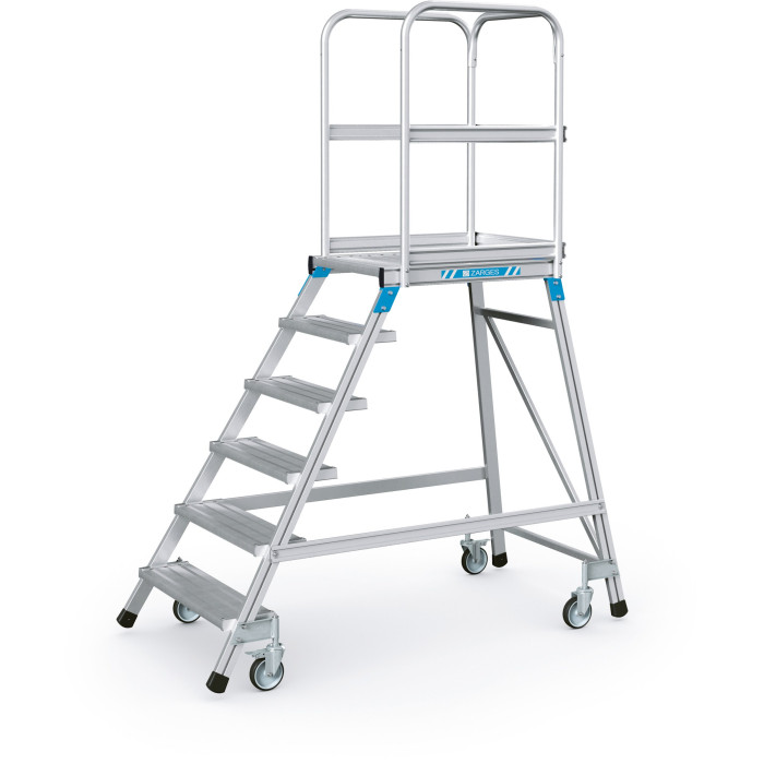 Zarges Spring-Loaded Maintenance Platform, One-Sided, 600x800 mm, 6 steps