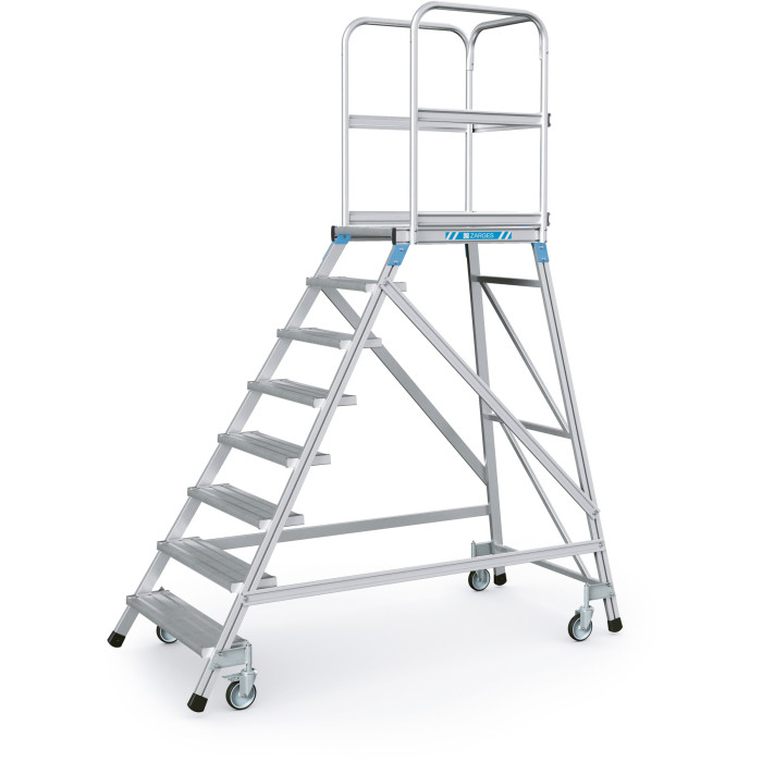 Zarges Spring-Loaded Maintenance Platform, One-Sided, 600x800 mm, 8 steps