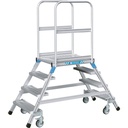 Zarges Spring-Loaded Maintenance Platform, Two-Sided, 600x800 mm, 4 steps