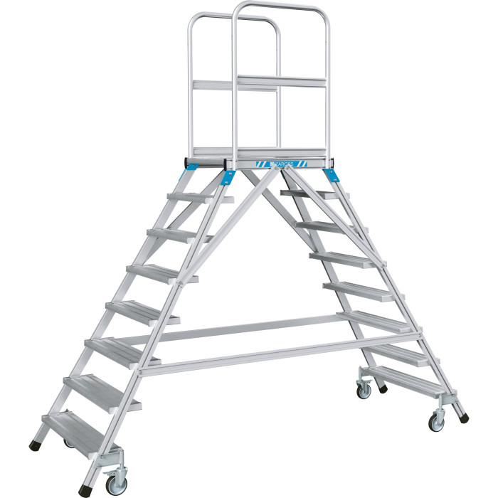 Zarges Spring-Loaded Maintenance Platform, Two-Sided, 600x800 mm, 8 steps