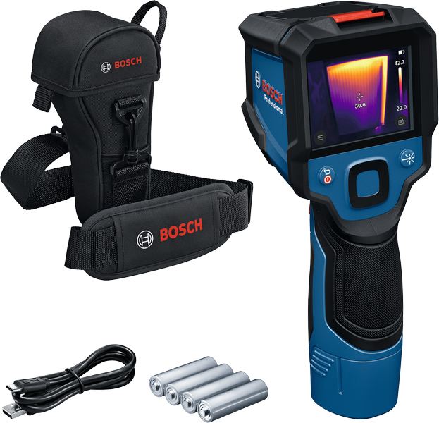 Bosch GTC 12V-450-13 Thermal camera, incl. 4 x battery (AA), AA1 primary battery adapter