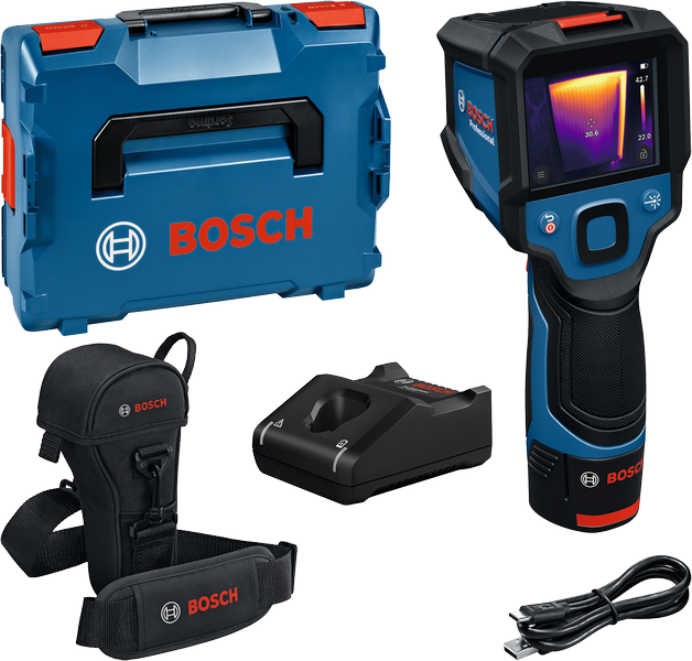 [0601083900] Bosch GTC 12V-450-13 Lämpökamera, L-BOXX 136, sis. 1 x akku GBA 12V 2.0Ah, pikalatauslaite