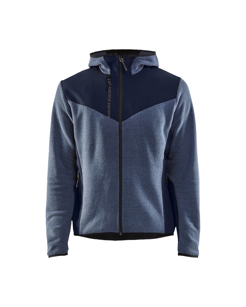 [594025368699 XXS] Blåkläder 5940 Knitted Softshell jacket (Dark Marine Blue/Black  , 2XS)