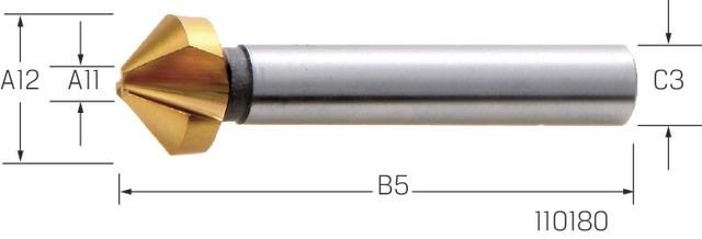 Premus Kärkiupotin 90° HSS-Tin, Din335