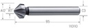 Premus Kärkiupotin 90° HSS-Co, DIN335/C